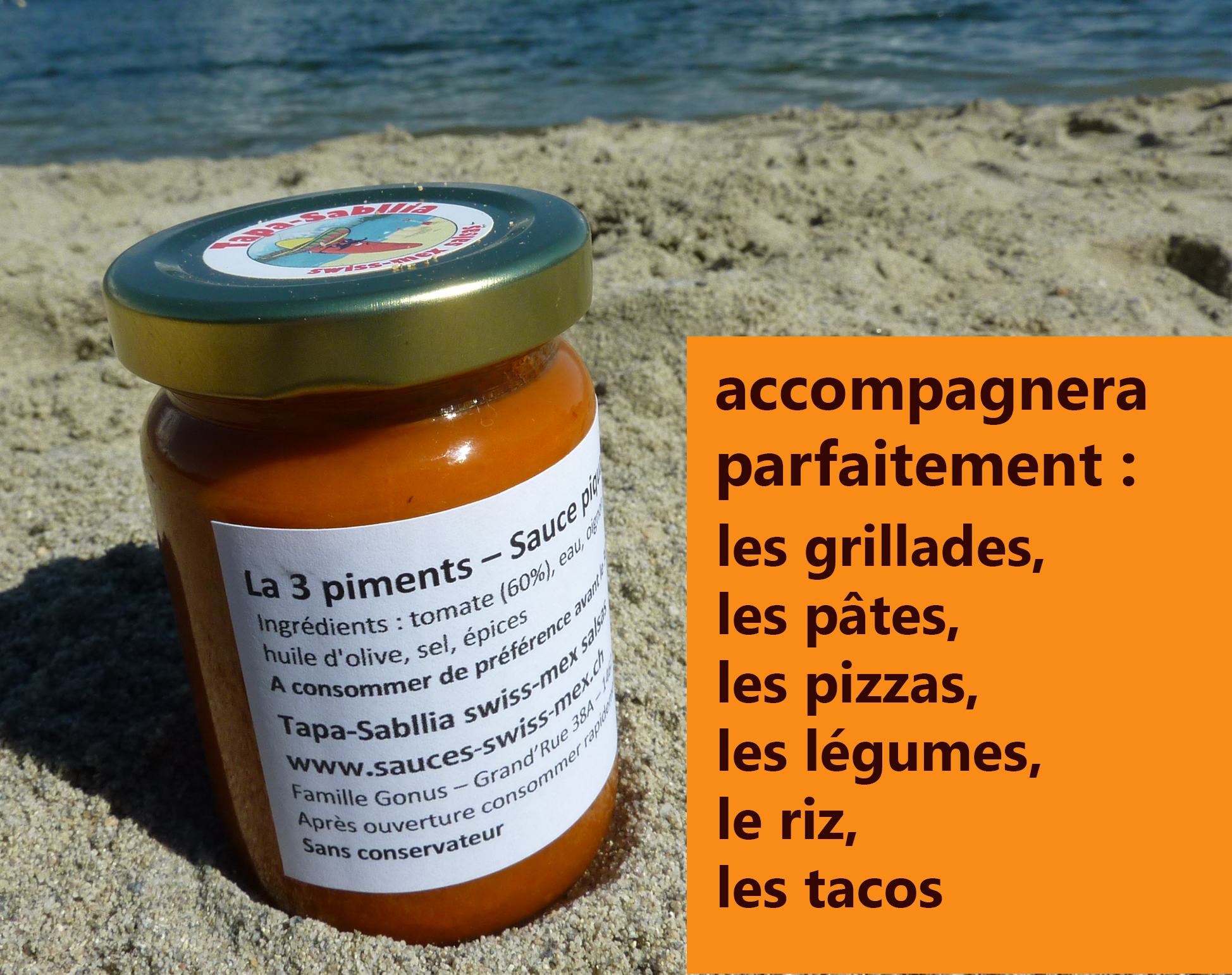 sauce artisanale aux 3 piments et tomate